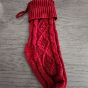 Red Cable Knit Holiday Stocking - Unbranded